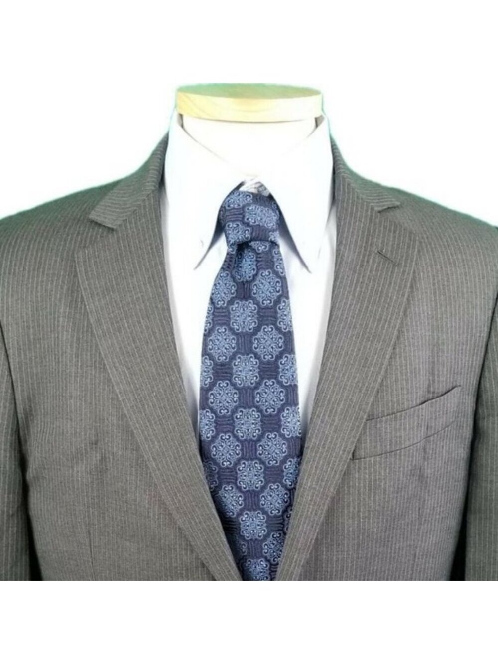 Brooks Brothers 41L Gray Stripe Fitzgerald Suit Jacket 100% Wool Made in Italy